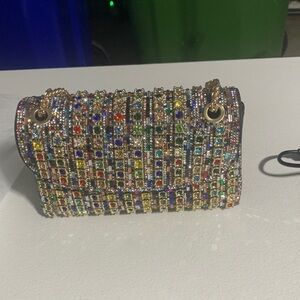 Elegant Multicolor Crystal Women's Clutch